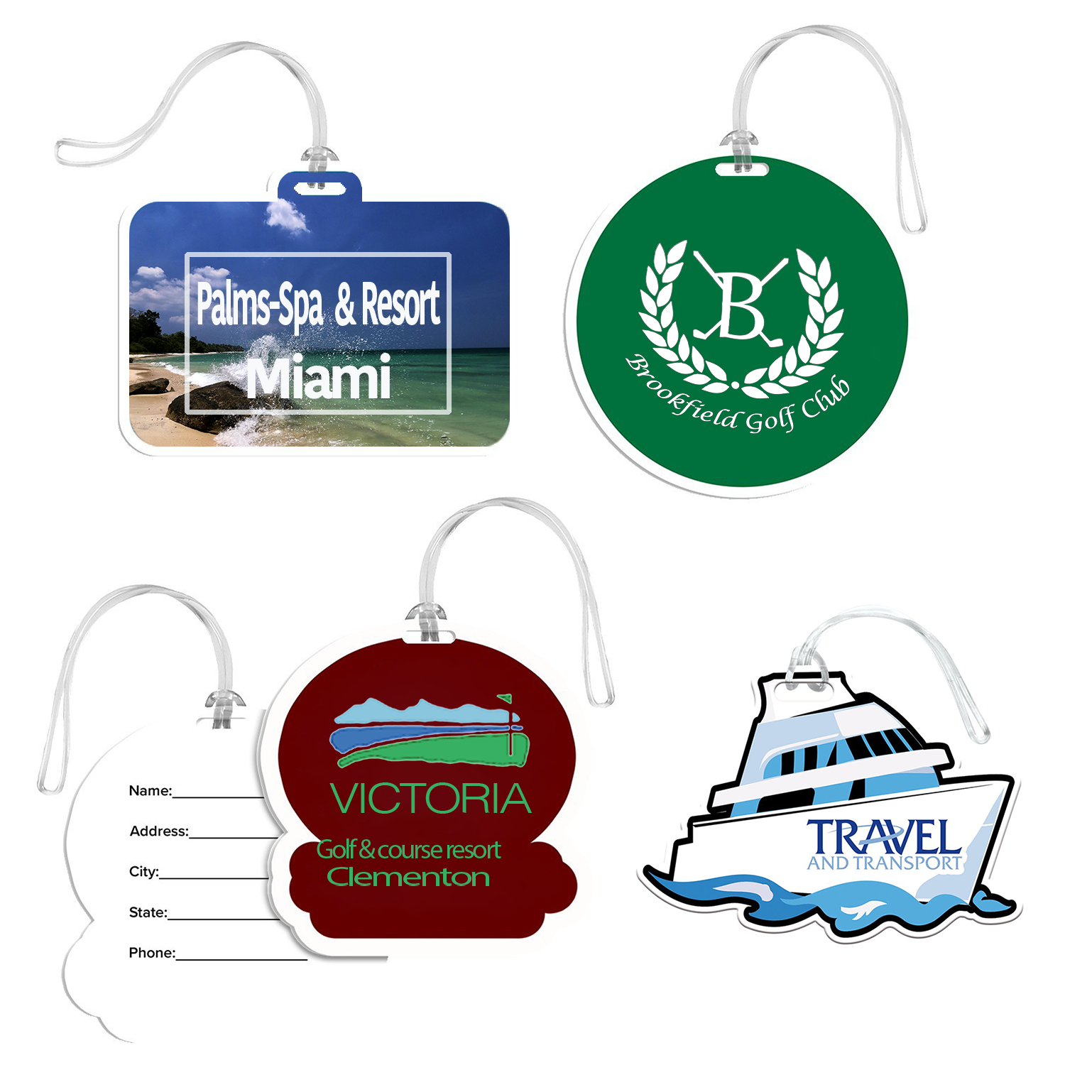 Acrylic Custom Shaped Bag Tag 2