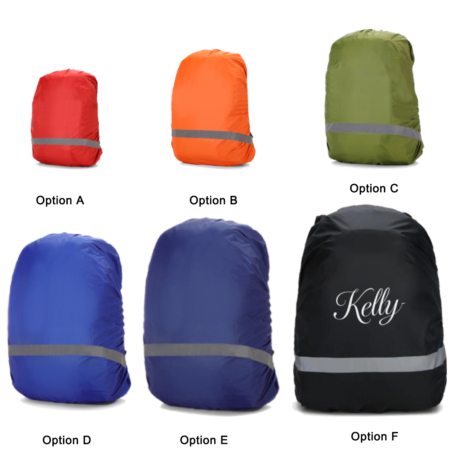 Polyester Waterproof Backpack Rain Cover w/ Reflective Strip 2