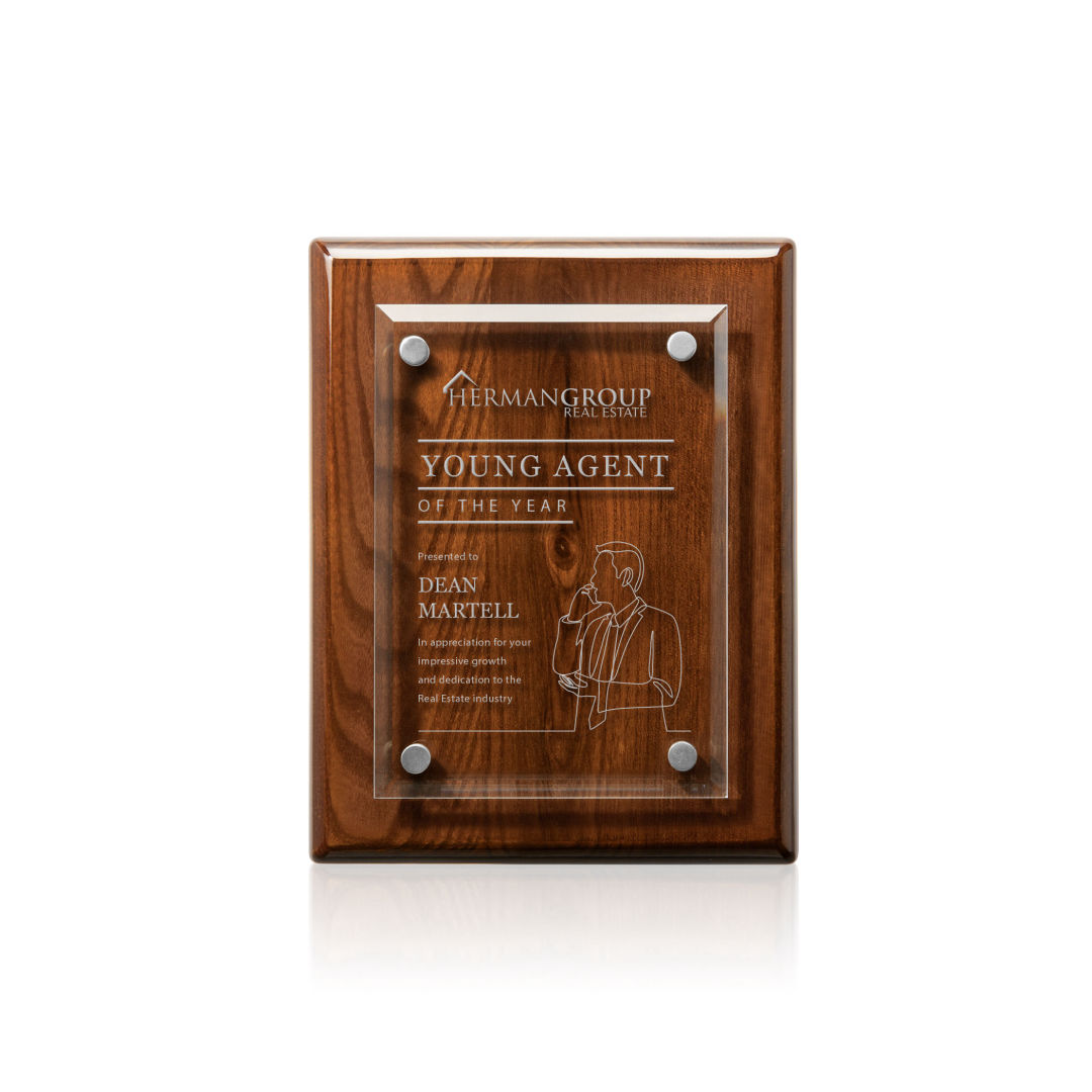 Caledon Plaque - Walnut/Silver 14