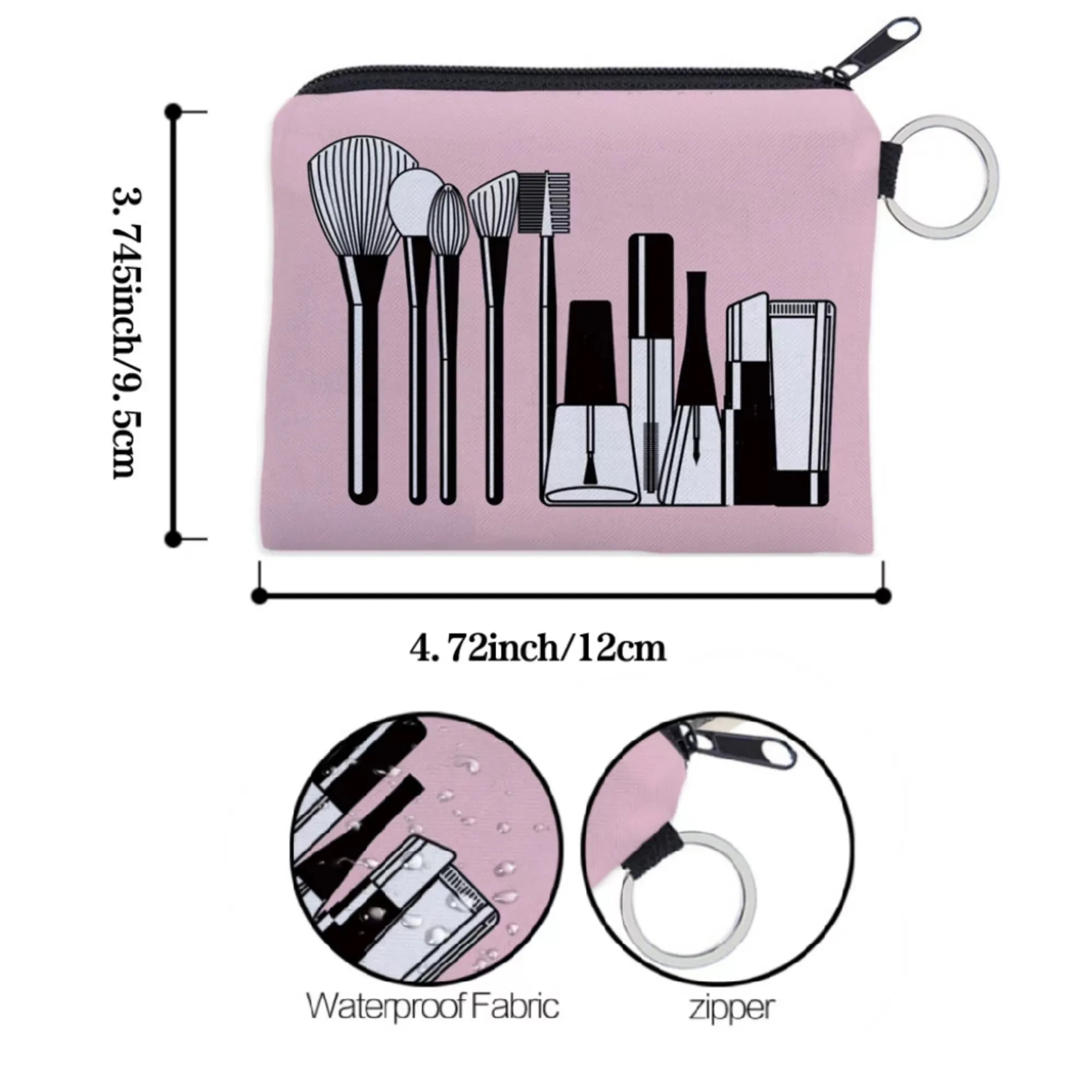 Mini Coin Purse with Attachment Ring Zipper 13