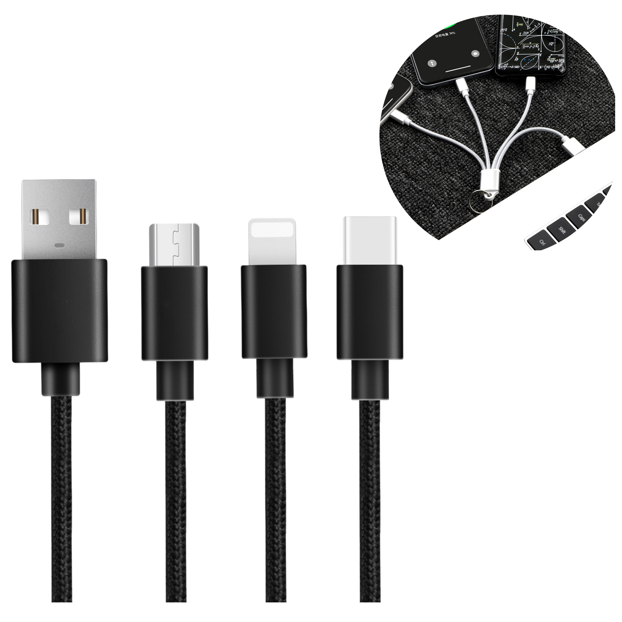 Personalized Key Ring Triple-Function ShineCharging Cable 4