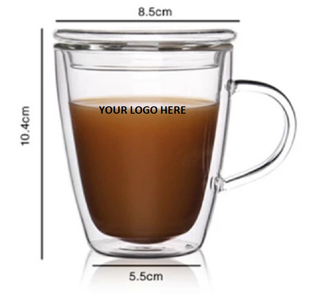 Double Wall Glass Coffee w/ Glass Lid 8 oz 4