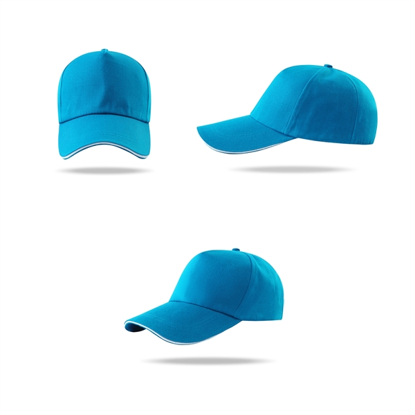 Stock Poly Cotton 5 Panel Cap, Double Buckle Back Fastener 37