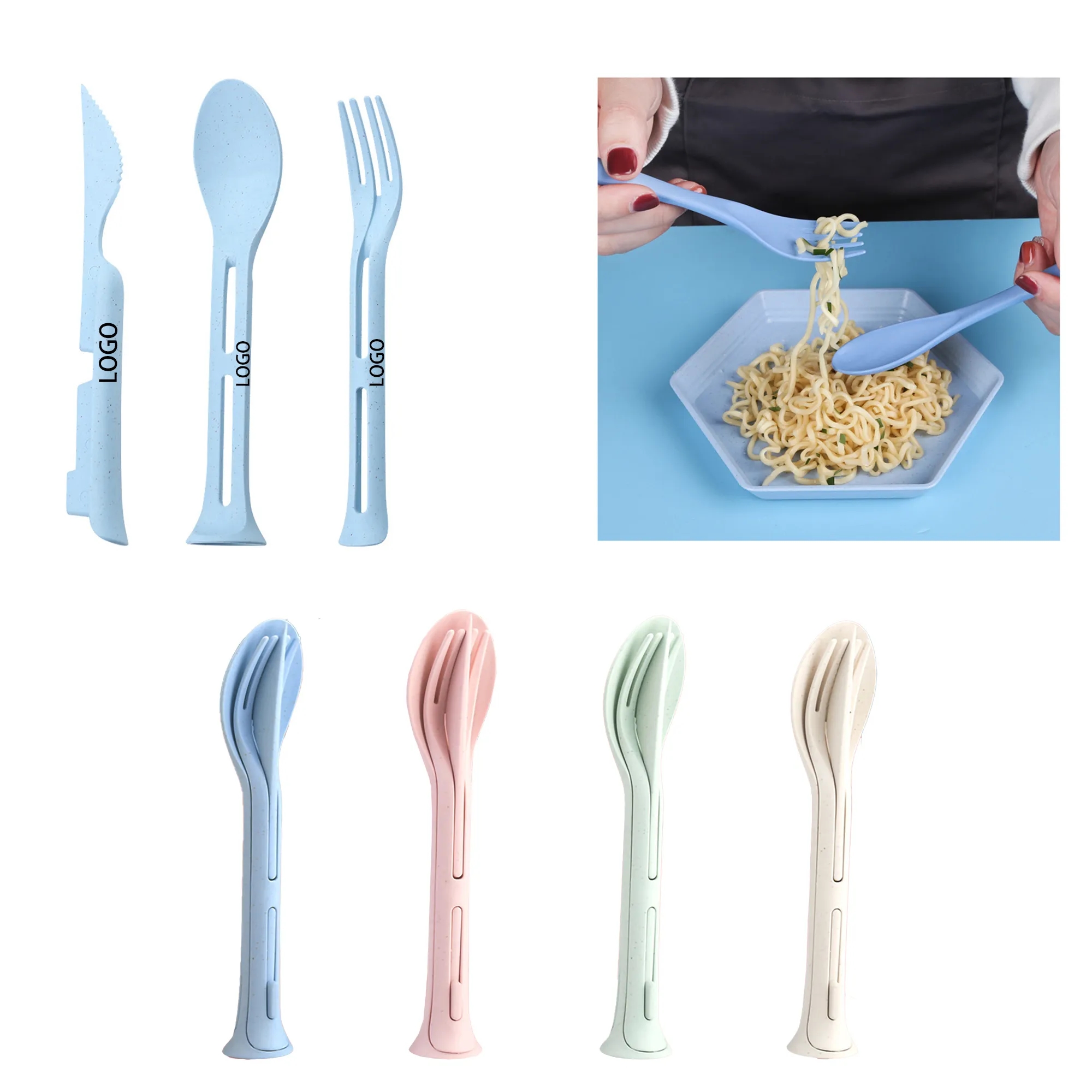 Safety Three in One Knife And Fork 4