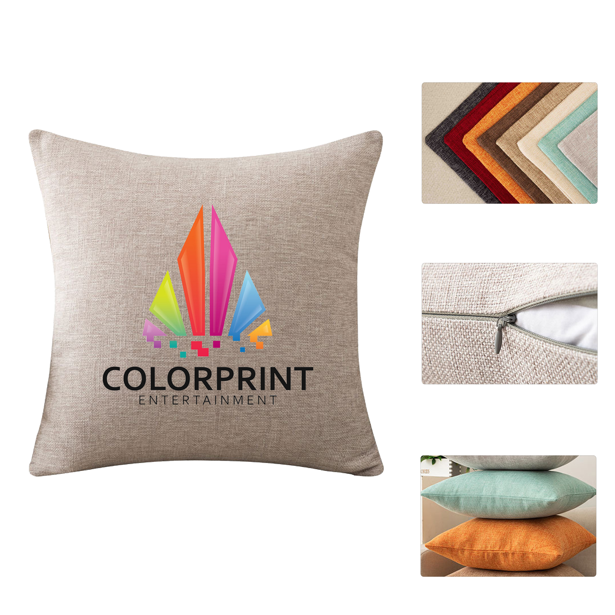 Full Color Soft Linen Pillowcase 2
