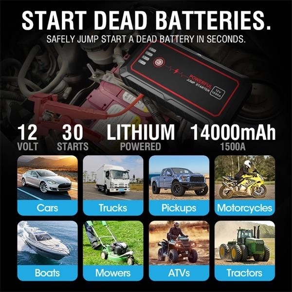 Emergency Kit 14000mah 1500A 12V  Jump Starter 7