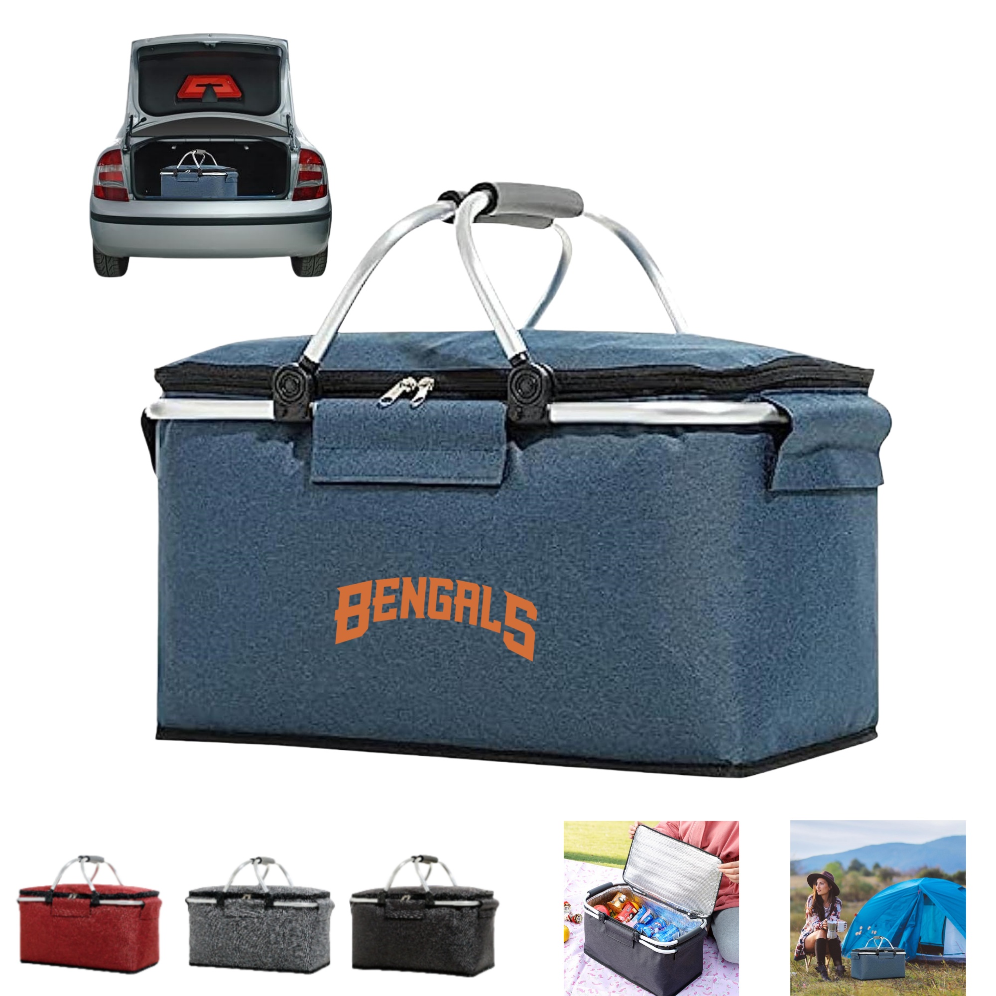 Collapsible Shopping Basket Insulated Cooler Bag 9