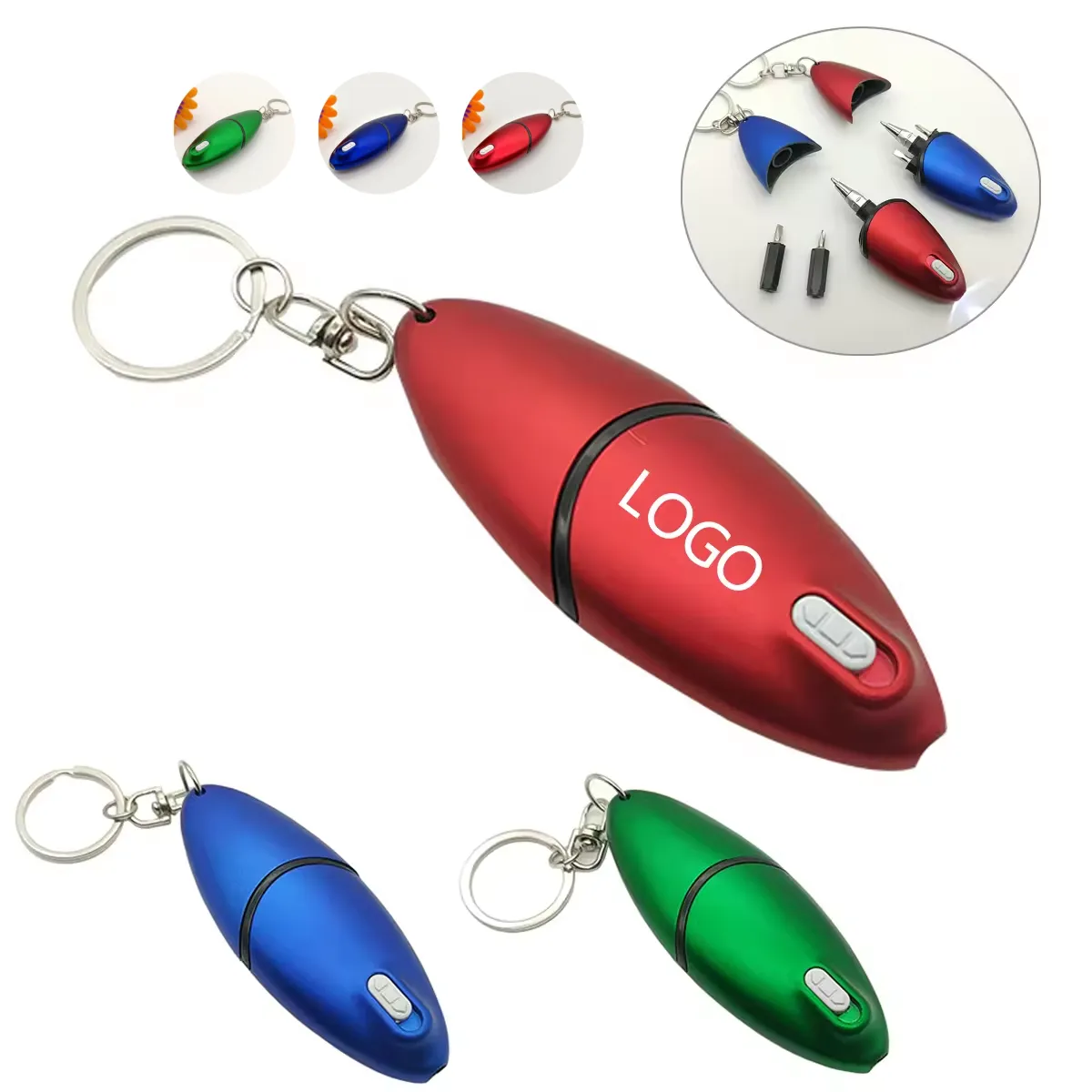 Multi Tool Keychain With Ballpoint Pen Led Screwdriver 1
