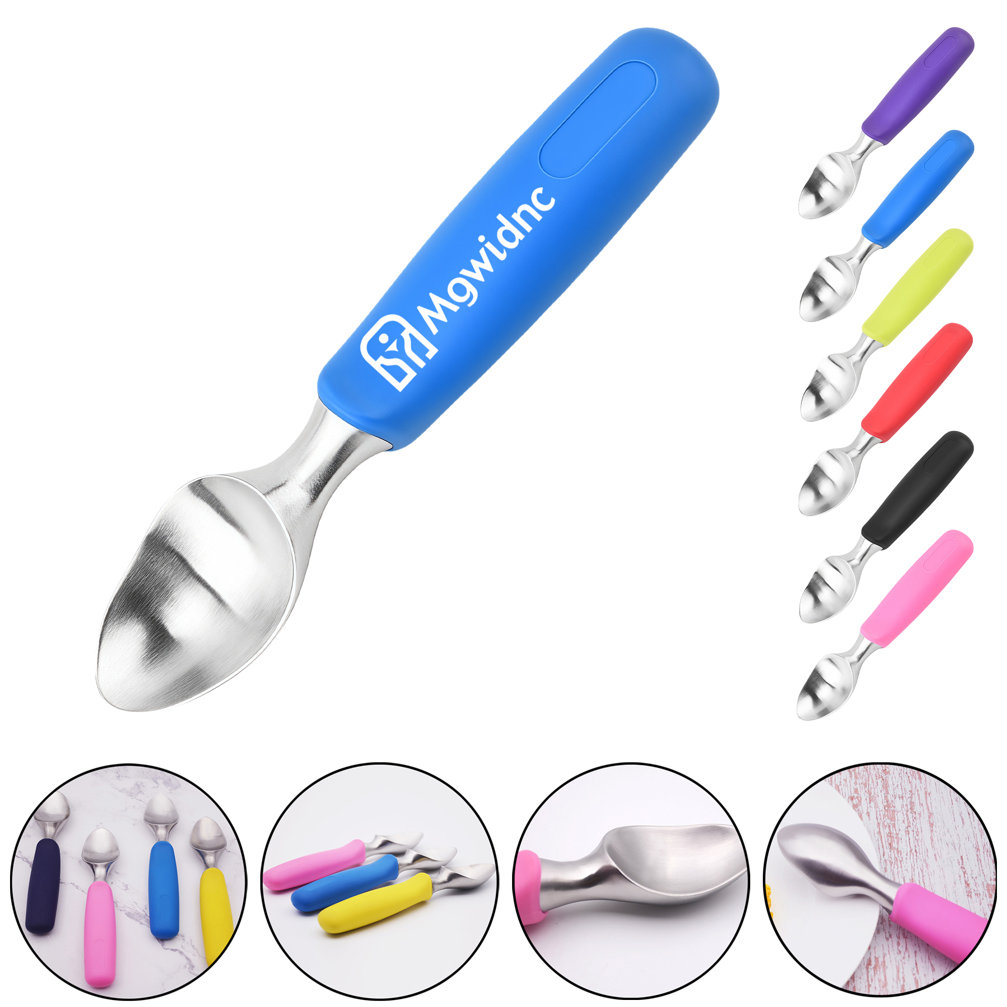 Macaron Color Stainless Steel Ice Cream Scoop for Home Use
