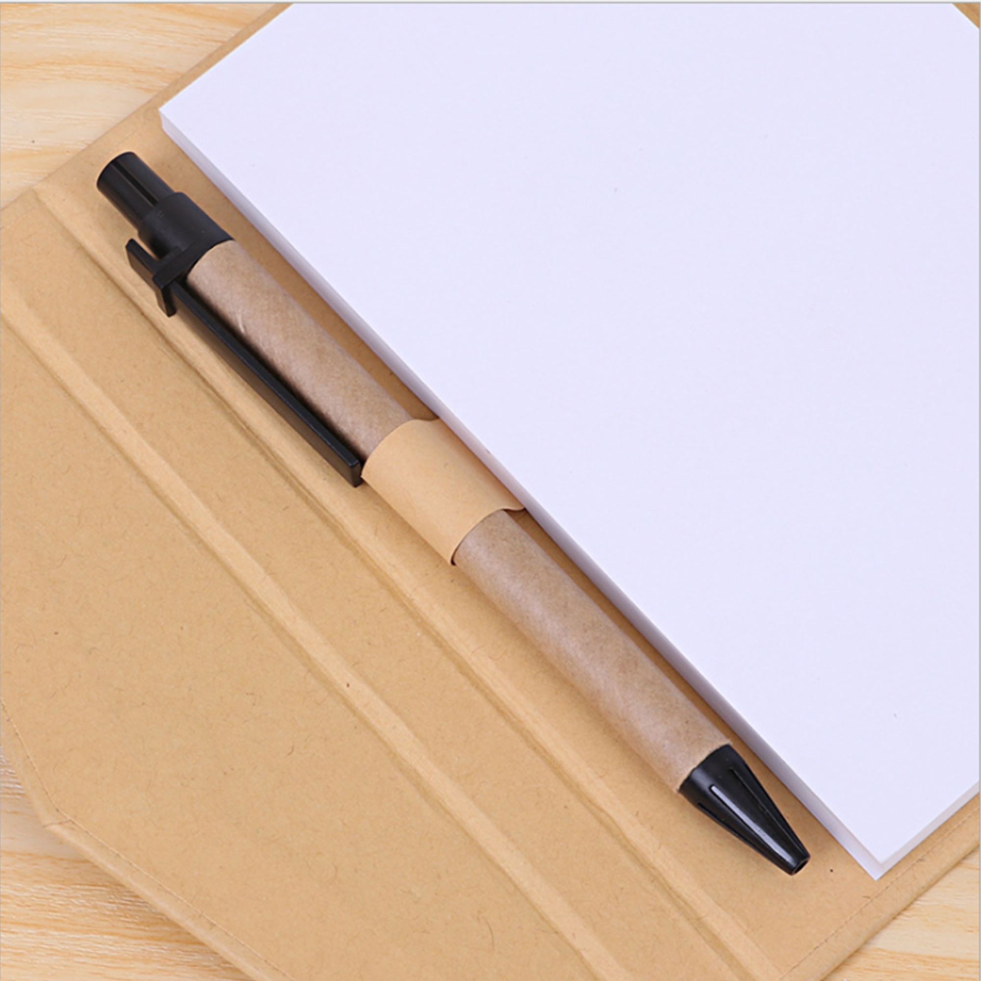 Kraft Notebook w/Pen And Sticky Flags 4