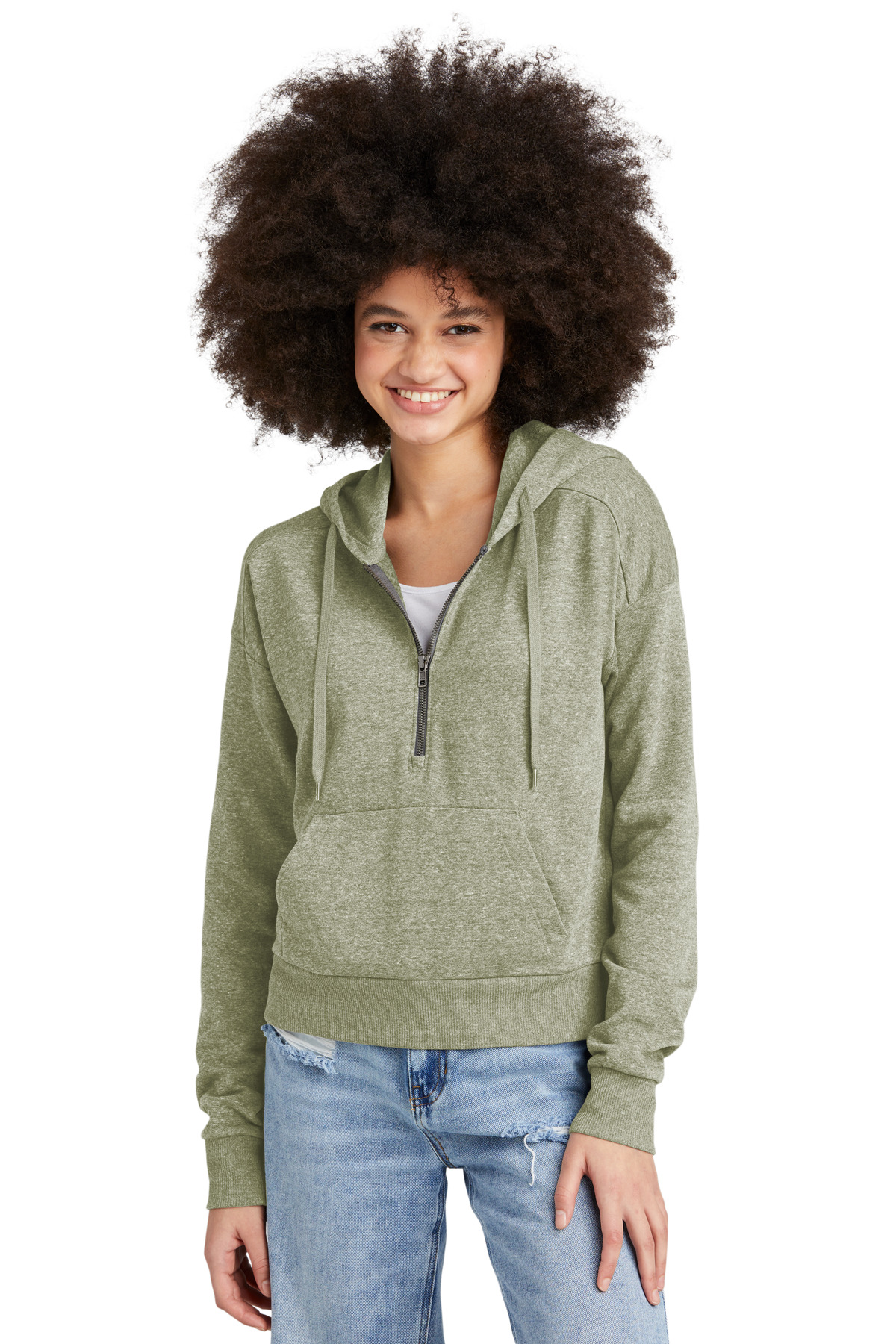 District Women's Perfect Tri Fleece 1/2-Zip Pullover DT1311 36