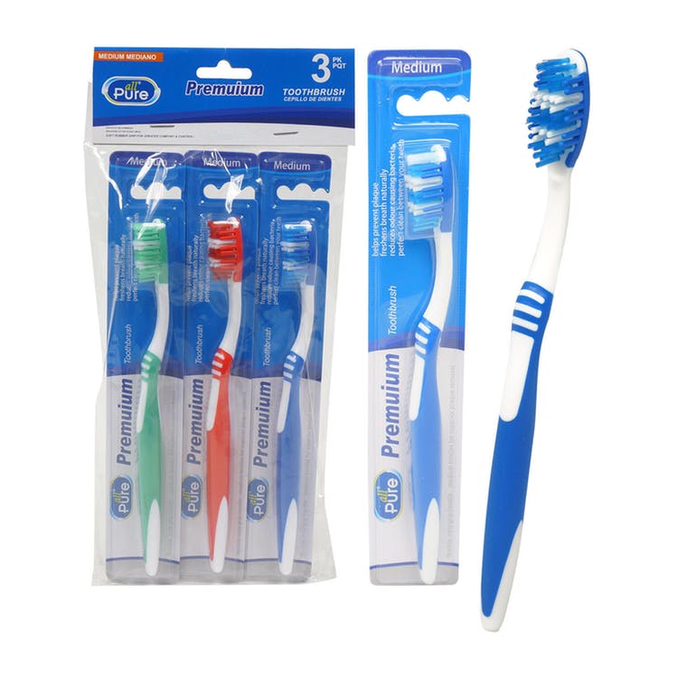 Toothbrushes - 3 Pack Assorted Colors 1