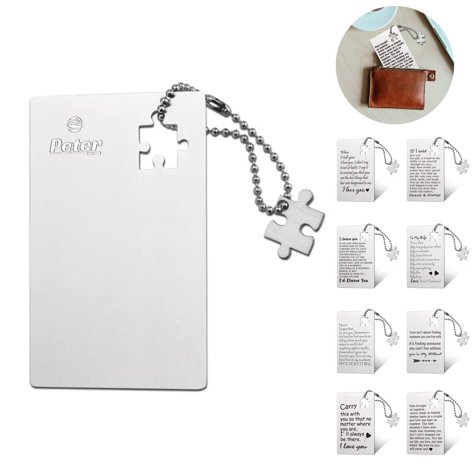 Stainless Steel Engraved Wallet Insert Card 12