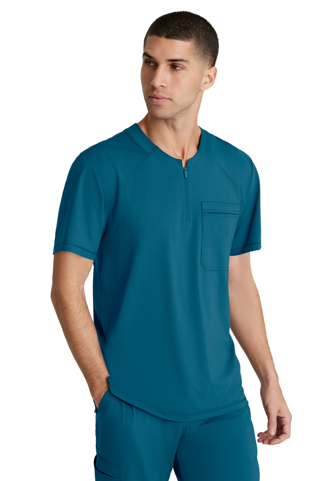 Skechers Slip-Ins - Men's One-Pocket Curved Neck Flex Scrub Top 8
