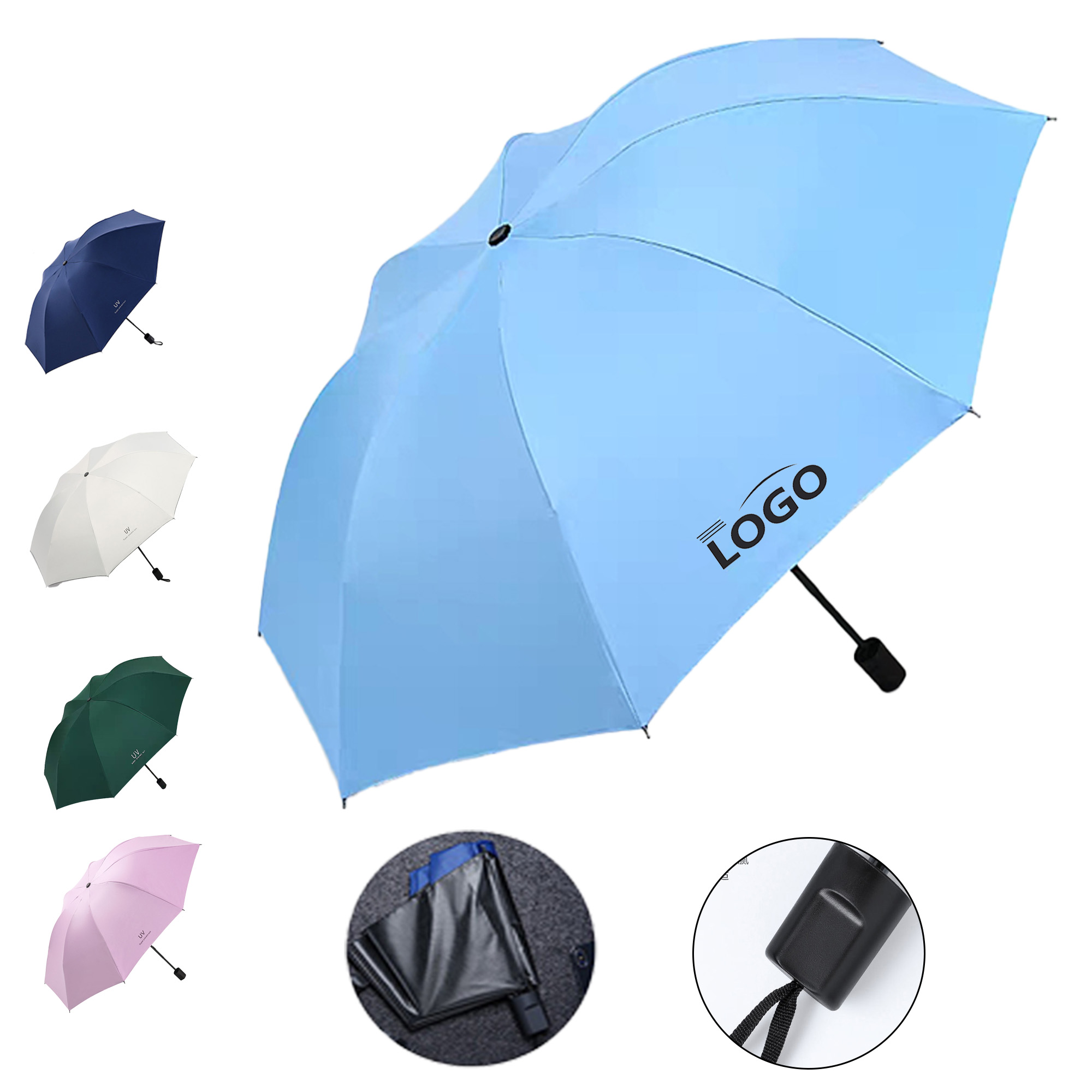 MOQ 50PCS Reverse Folding Sun&Rain Travel Umbrella 4
