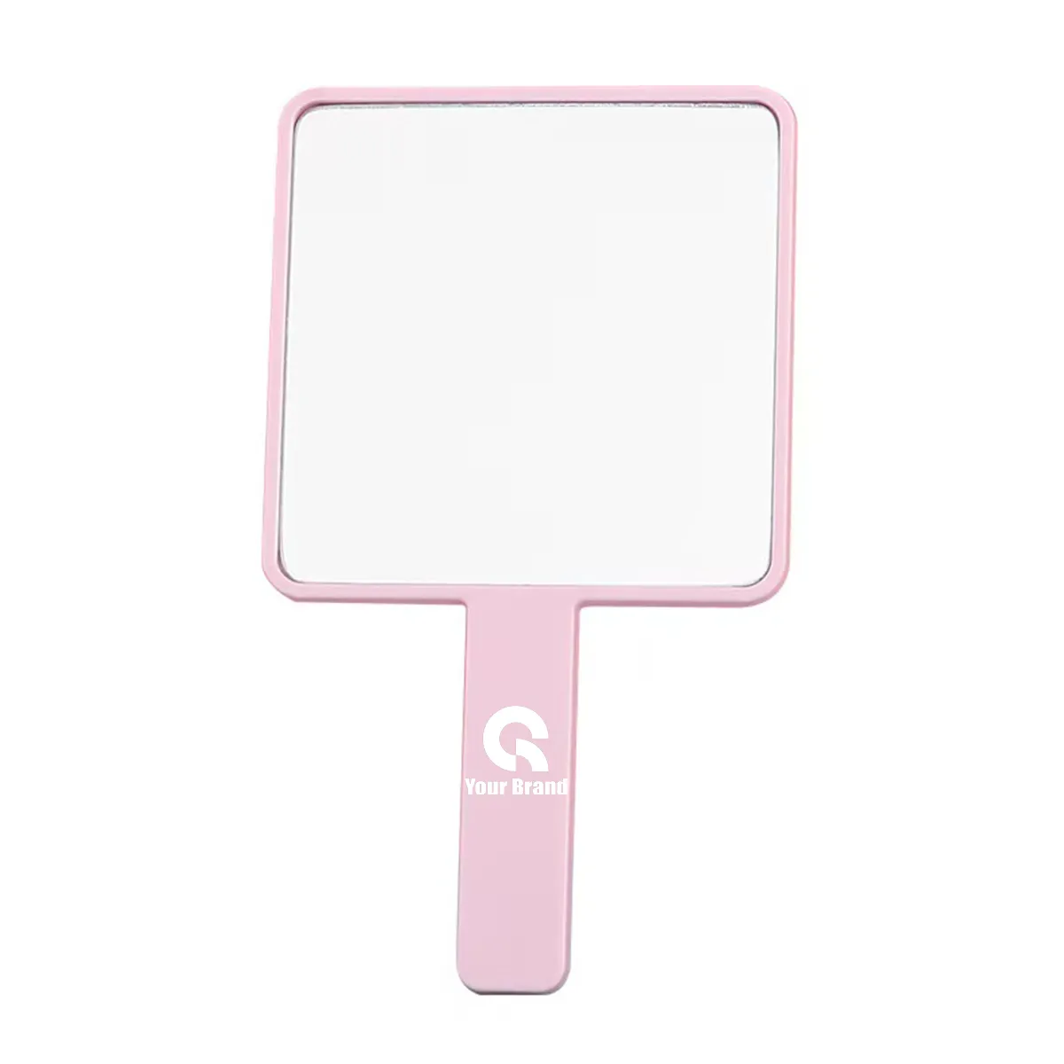 Handheld Cosmetic Mirror Portable Square Plastic Home Travel 2