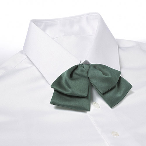 Hunter Green Adjustable Band Polyester Satin Floppy Bow Tie 1