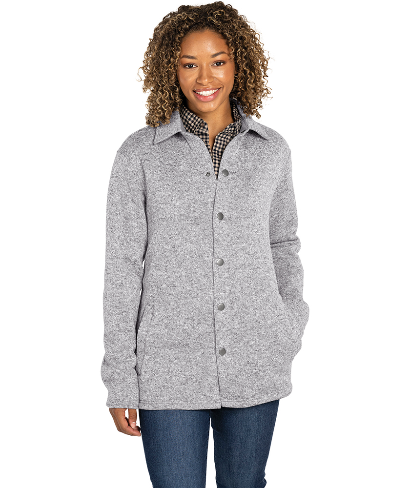 Heathered Fleece Snap Shacket 70