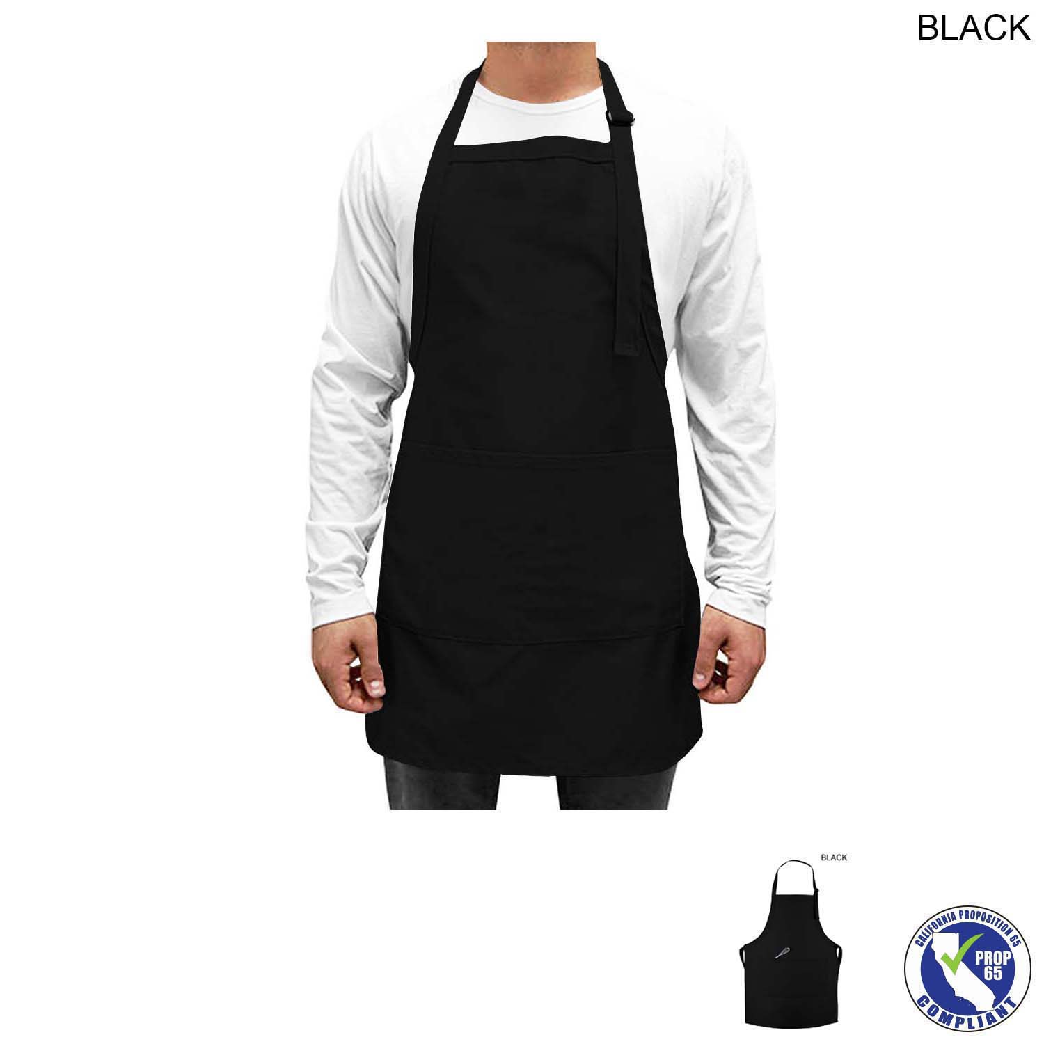 Twill Bib Apron, 25x28, 2 Pockets, Adjustable Neck, Blank Only, In Stock 4