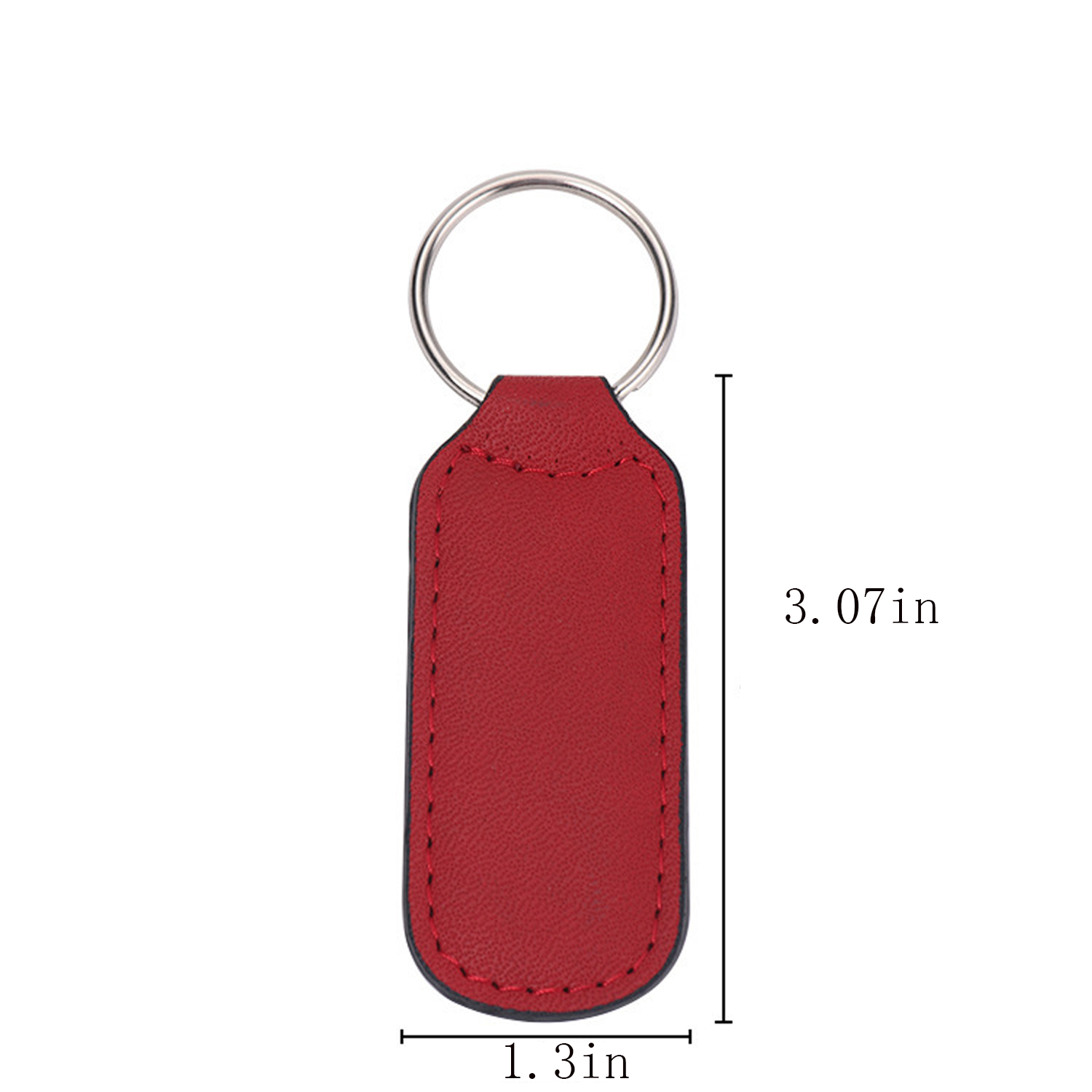 PU Leather Double Stitched Keychain 6