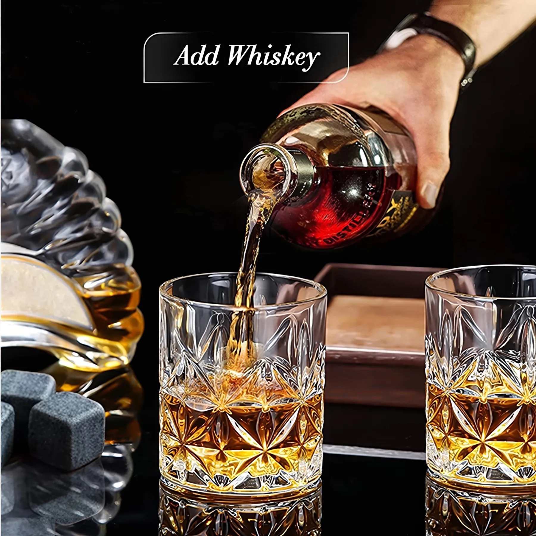 Whiskey Stones and Glass Gift Set 5