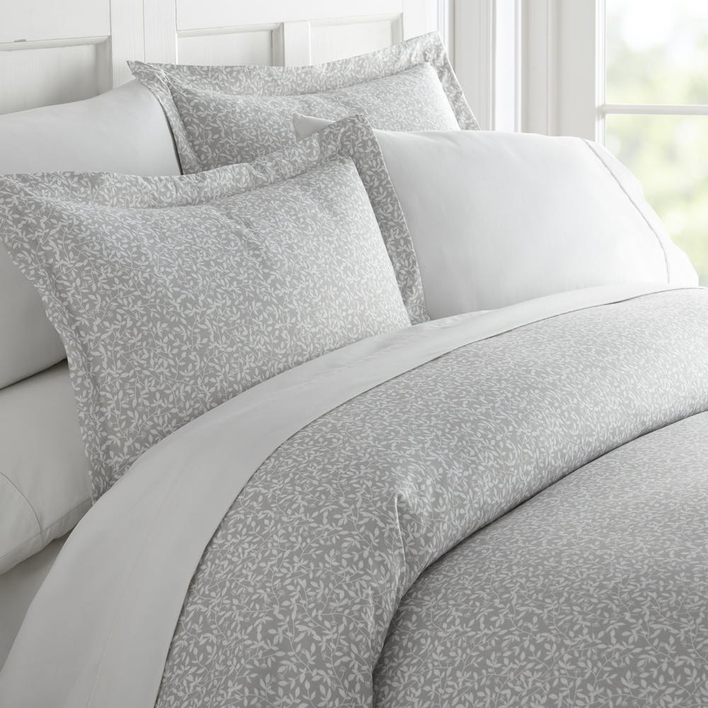 Duvet Cover Sets - Gray Trellis Queen 3 Piece 2