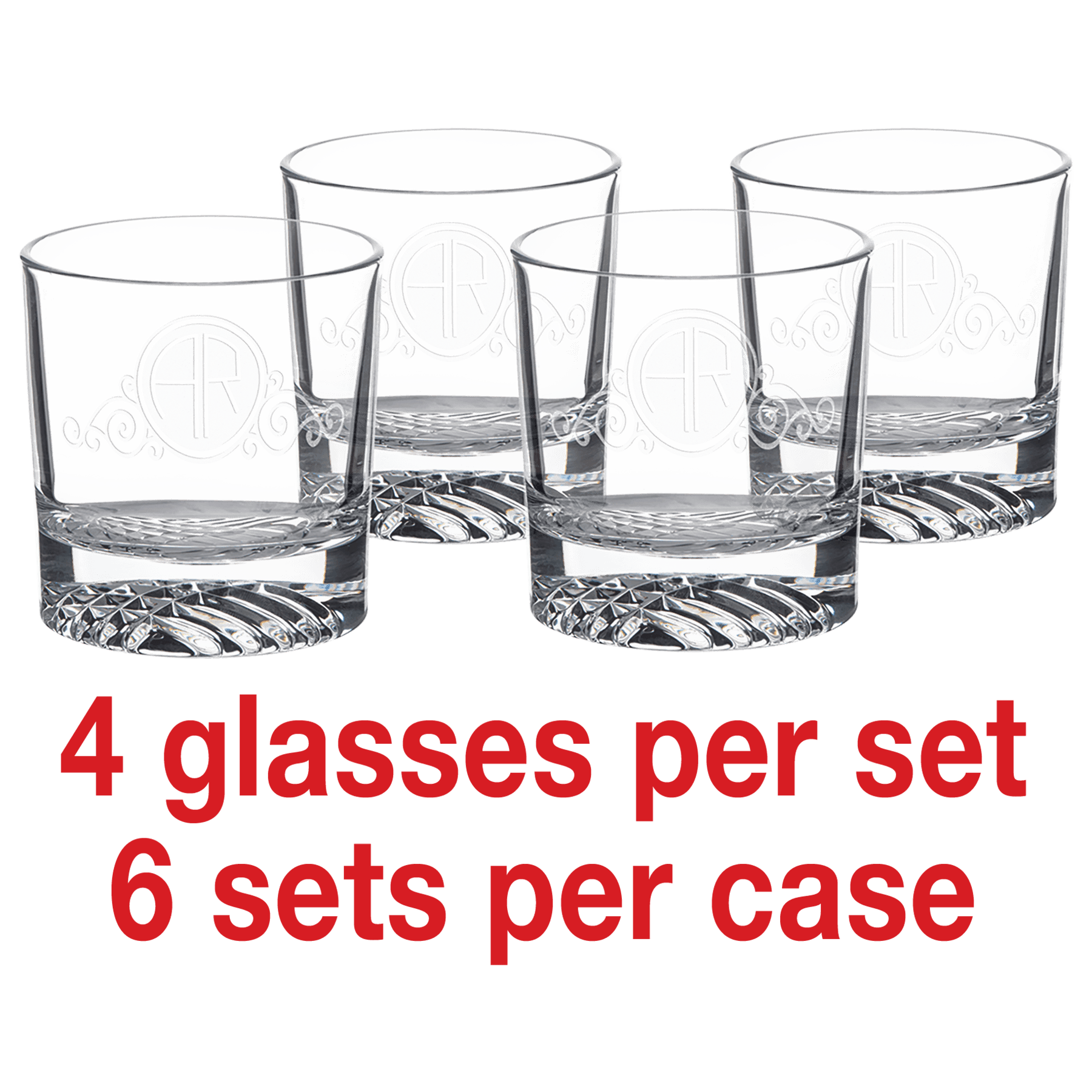 9 oz. Round Rocks Glass (Same Glass as the DCS401 Decanter Set) Sold in Sets of 4, 6 Sets Per Case 1