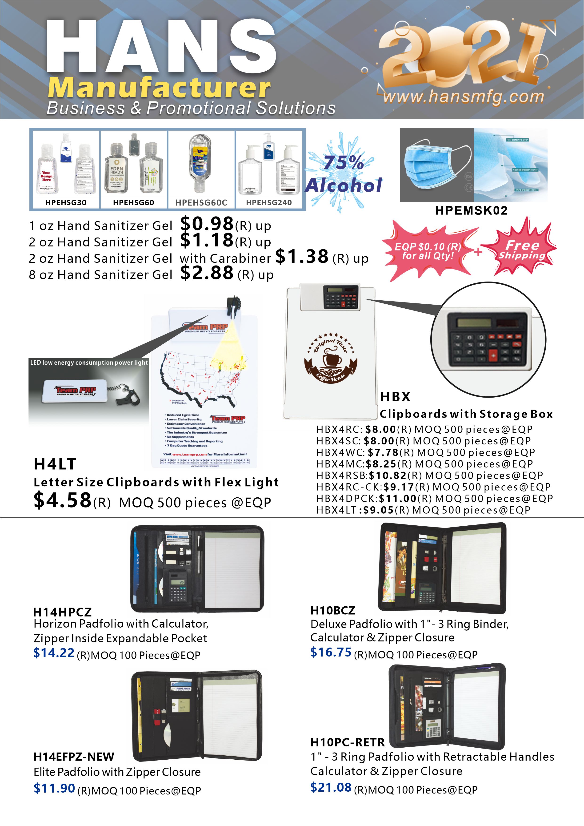 Letter Size Clipboard w/ Storage Box & Light Clip 3