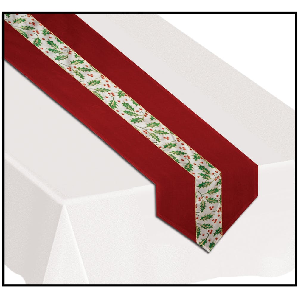 Christmas Table Runners - Holly Print 12" x 6' 1