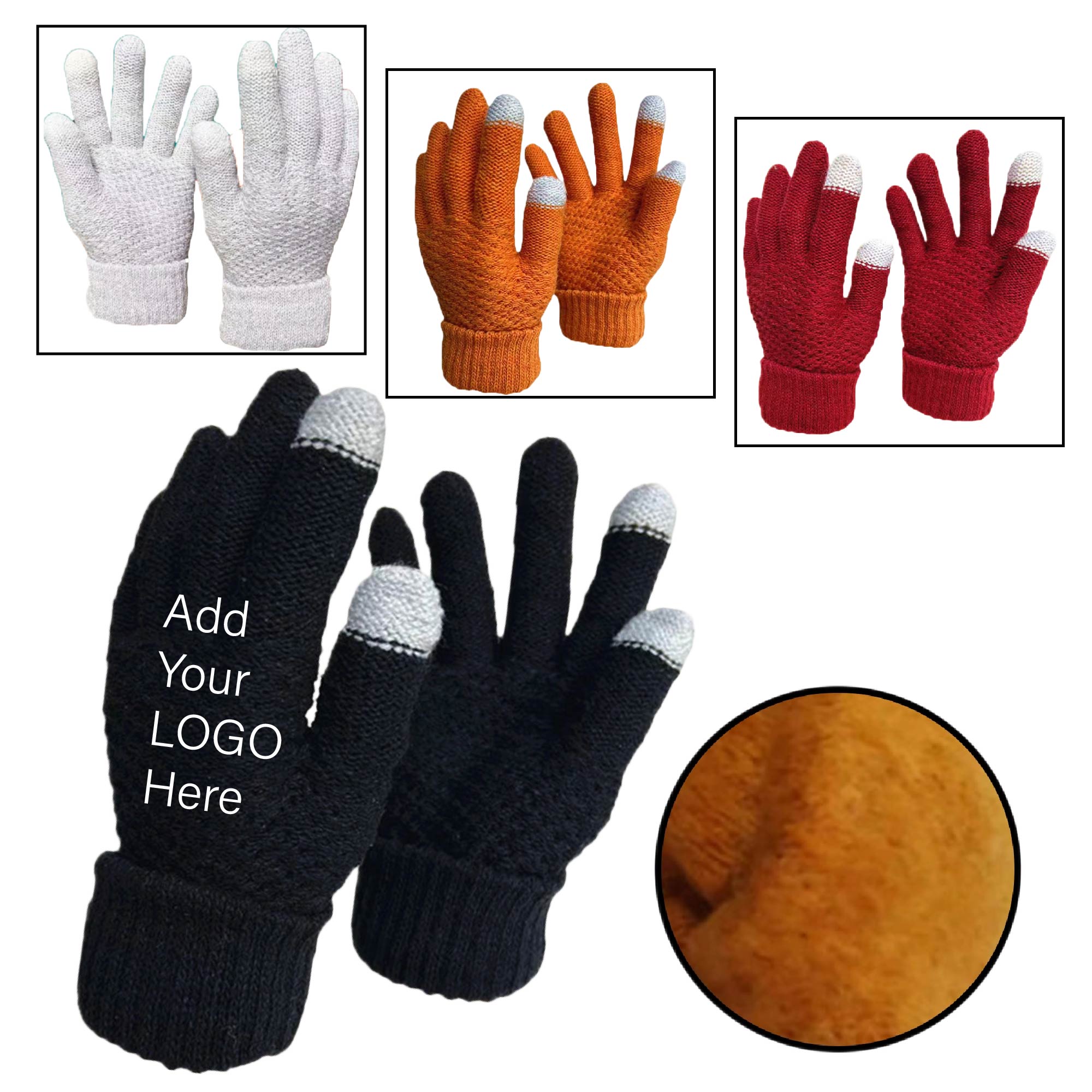 Anti-slip Fleece-Lined Knit Gloves 2