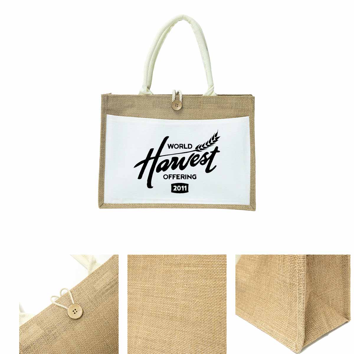 PVC Coated Jute Bags, custom tote bag with logo imprint 2