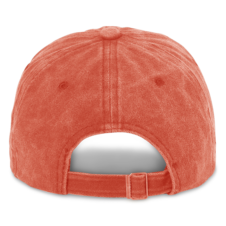 Stock Washed Cotton 6-Panel Baseball Cap w/ D-Ring Metal 44