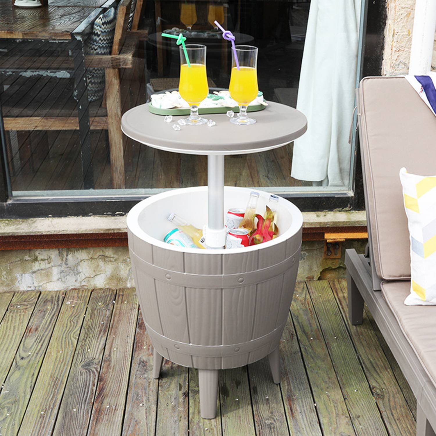 37L Adjustable Ice Bucket Bar Table 7