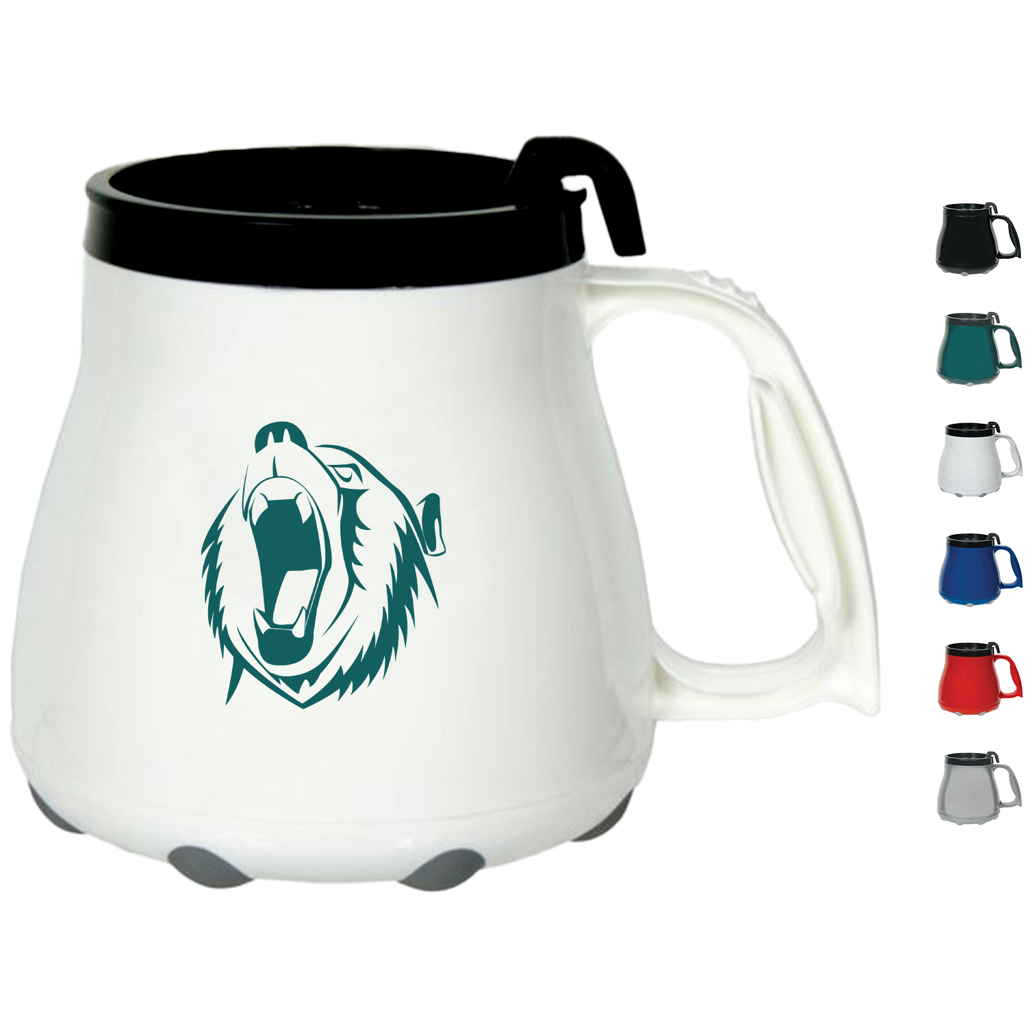 16 oz. Mug W/ Special Rubber Grip Base & Slider Lid 2