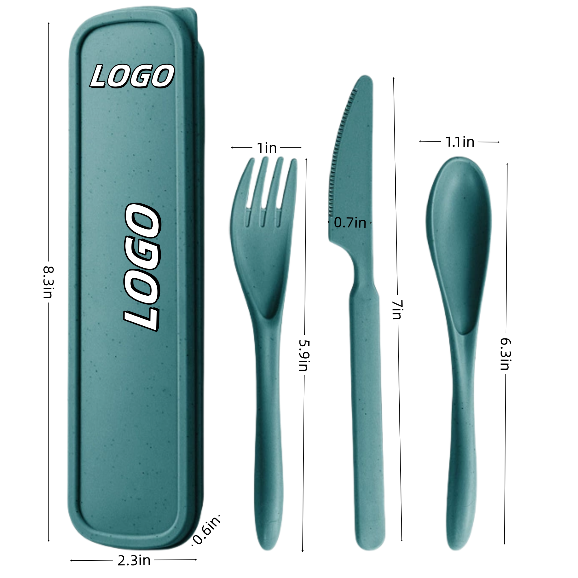 Portable Wheat Straw Tableware Set 6