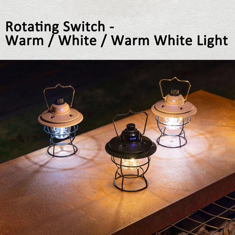 Retro Outdoor Camping Light & Picnic Lantern with Power Bank 2