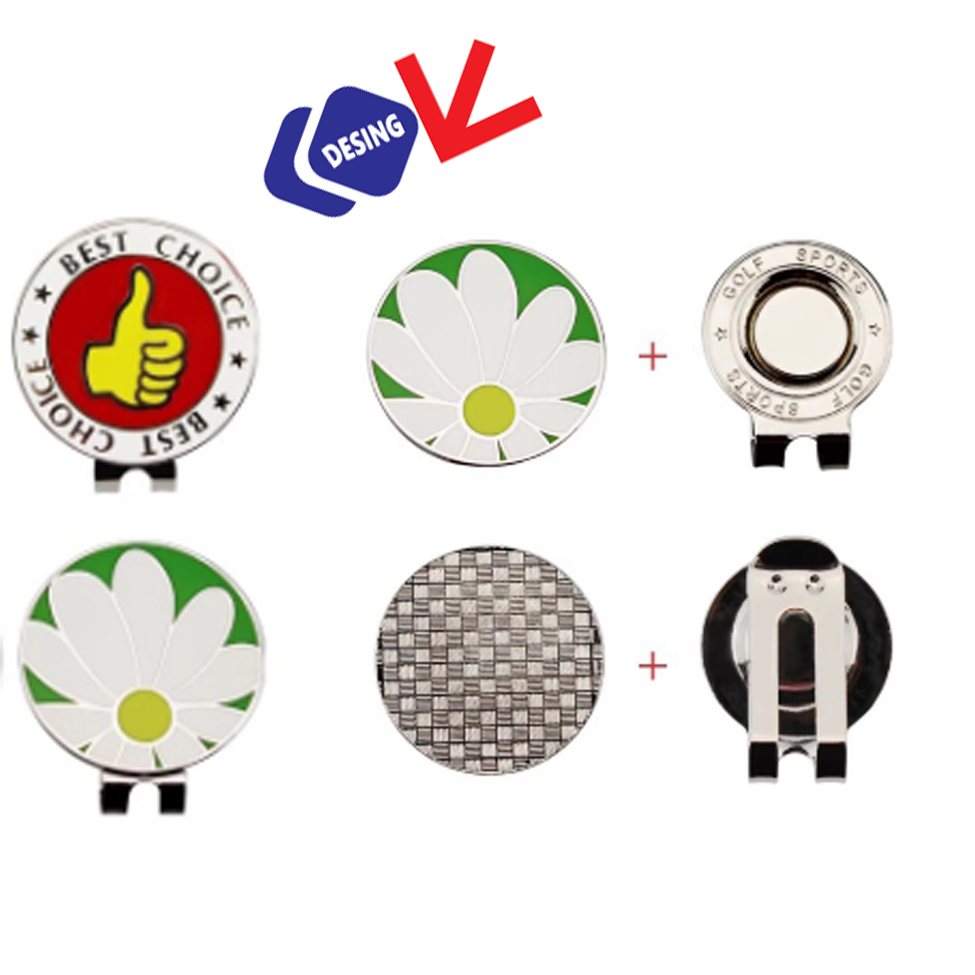 1.2"D Golf Hat Clip With Magnetic Golf Ball Marker 2