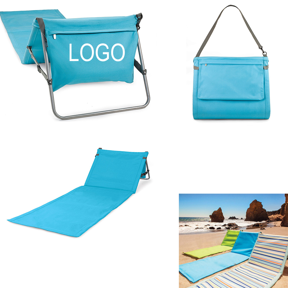 Portable Beach Mat with adjustable Reclining Back 2