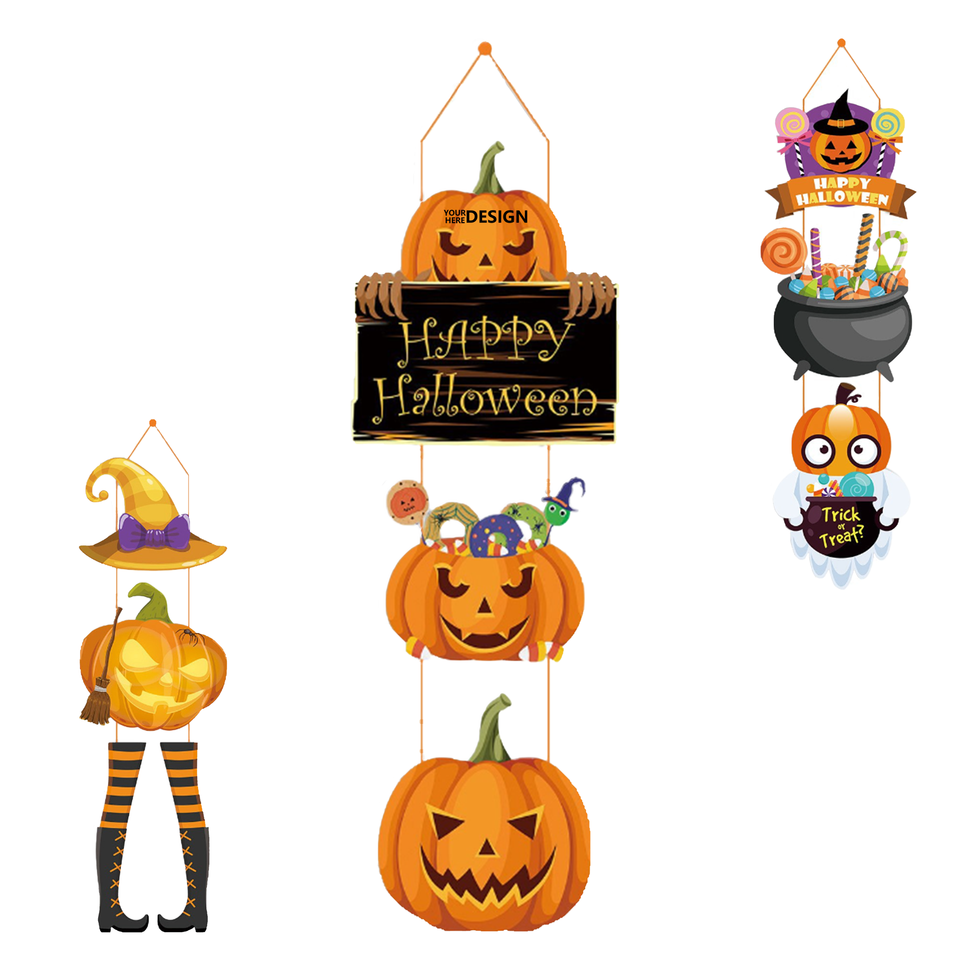 Halloween Boxwood Party Door Ornament 6