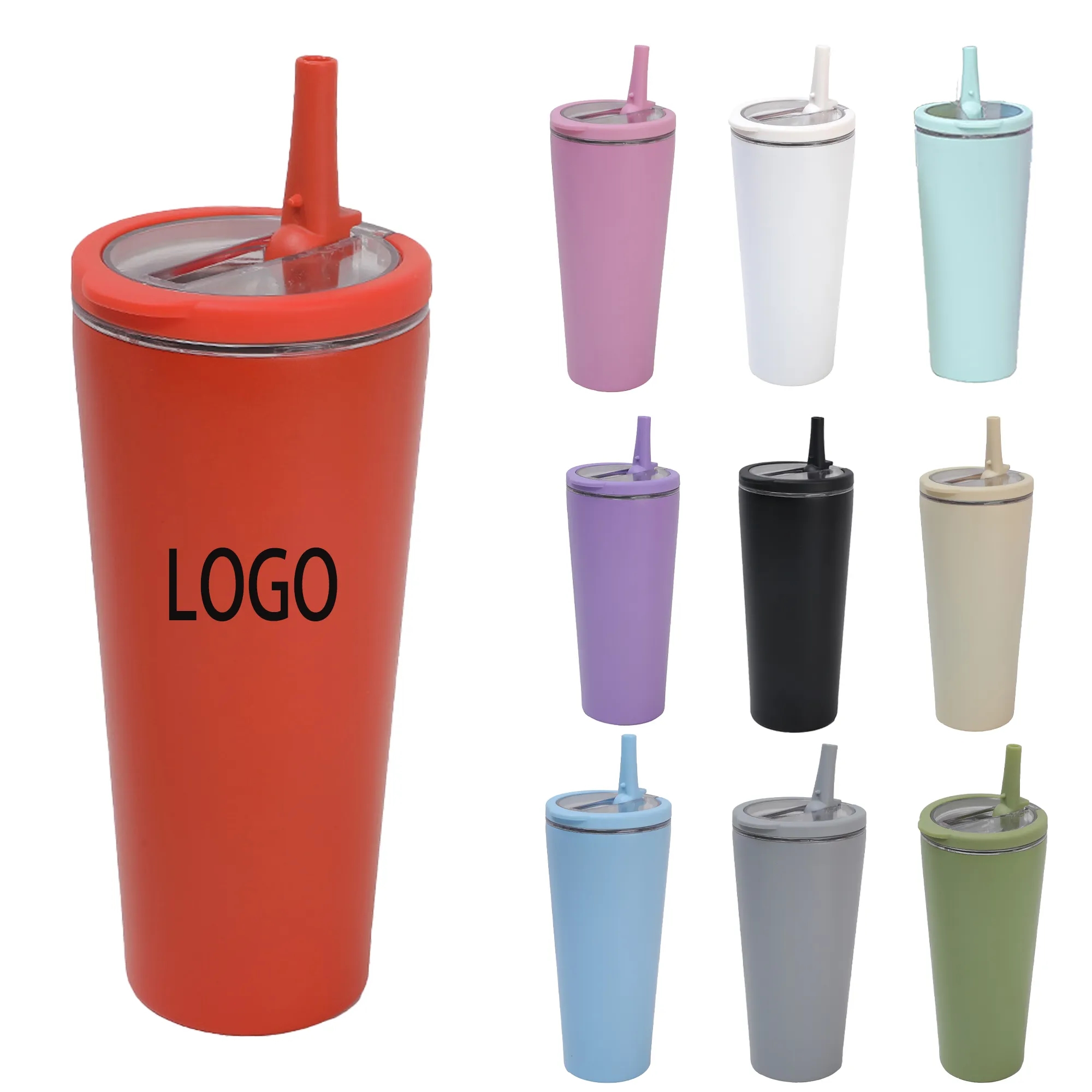 24oz Insulated Tumbler with Straw Lid 2
