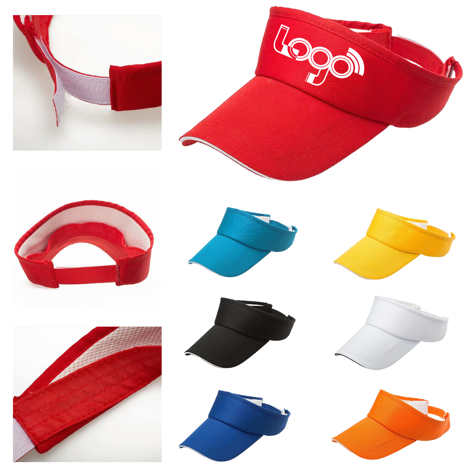 Full Color Breathable Cotton-Polyester Visor Cap 1