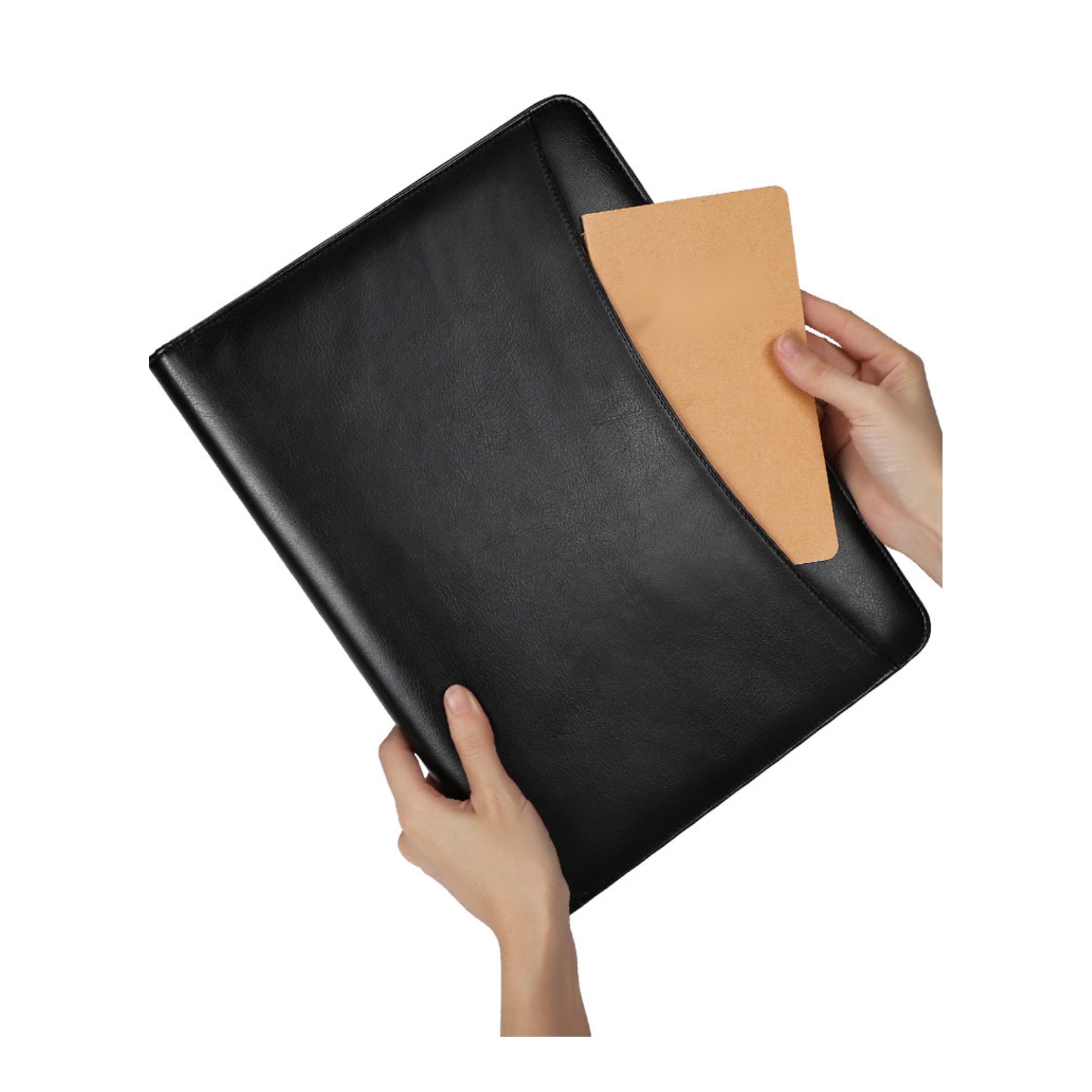 Vegan Leather Business Padfolio with Zipper - OCEAN 6