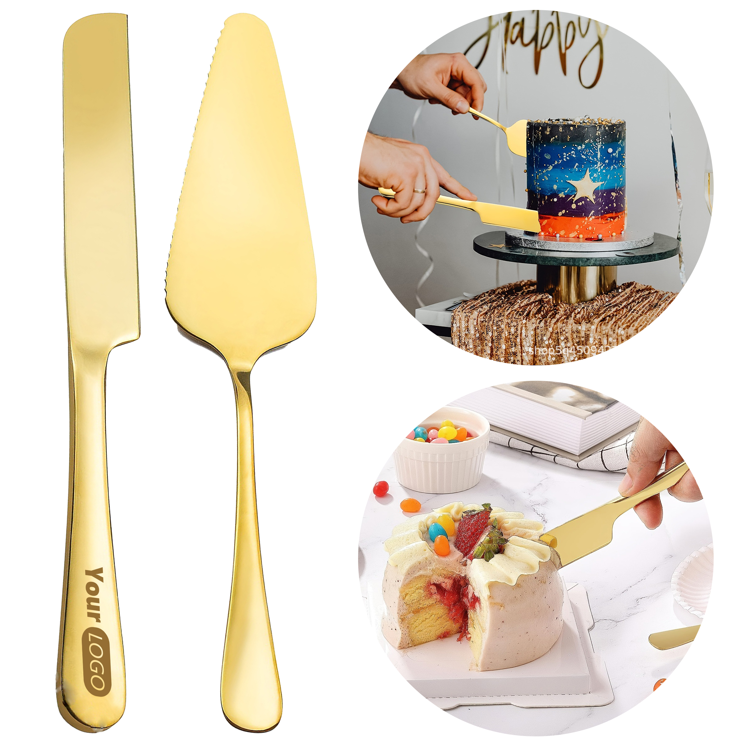 Stainless Steel Cake Knife And Shovel Set 2
