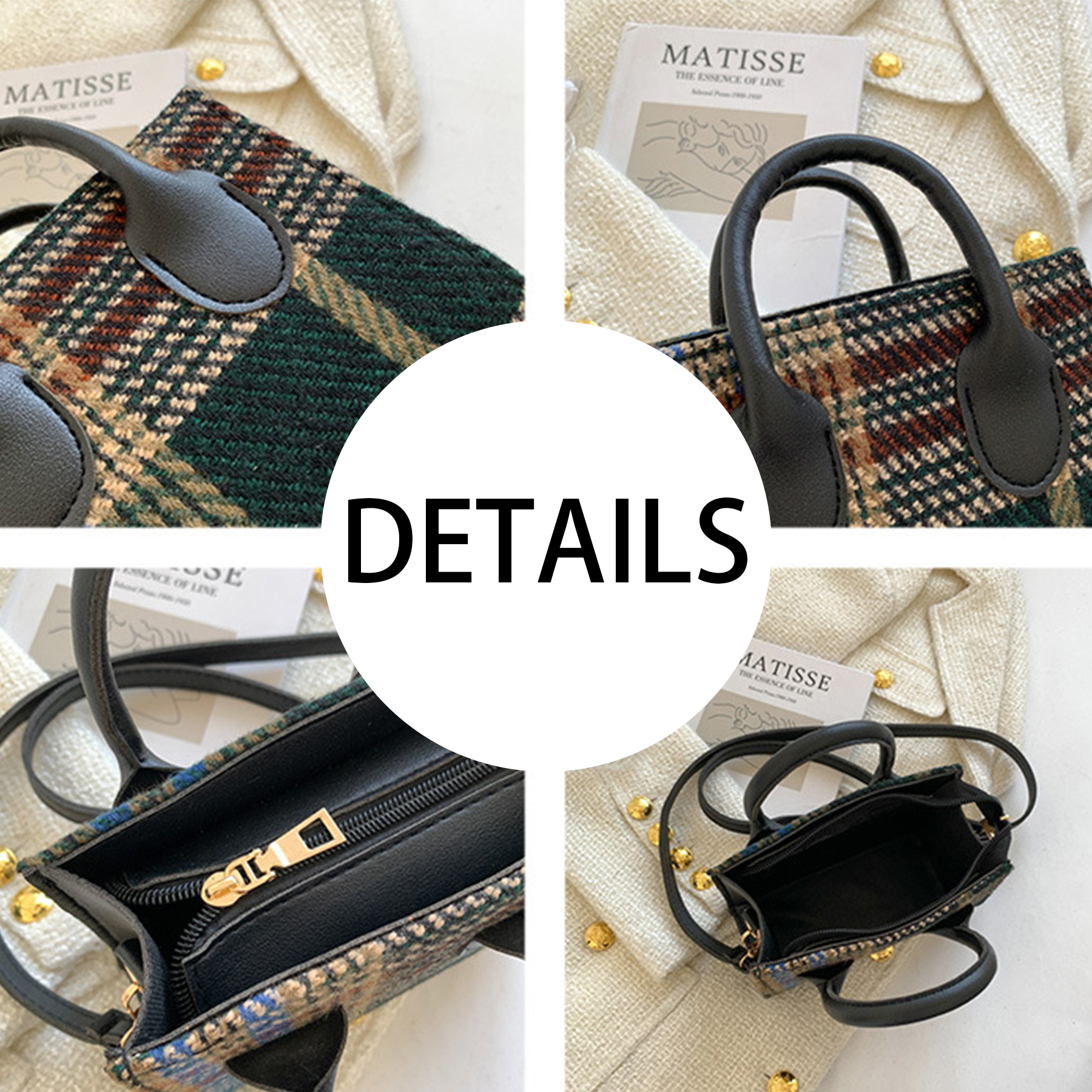 Canvas Small checkered cross-body bag 1