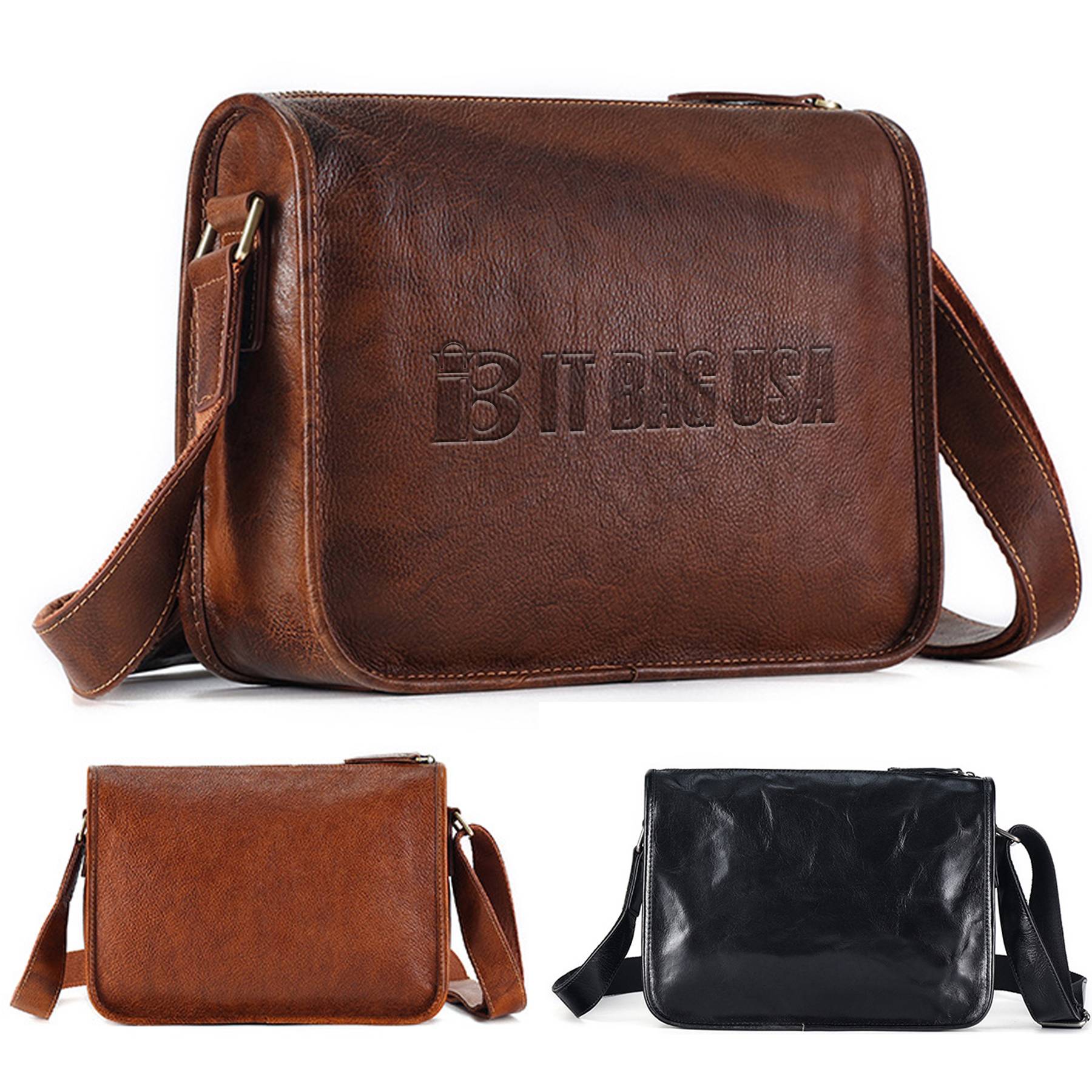 Premium Leather Messenger Tote Bag for Men 2