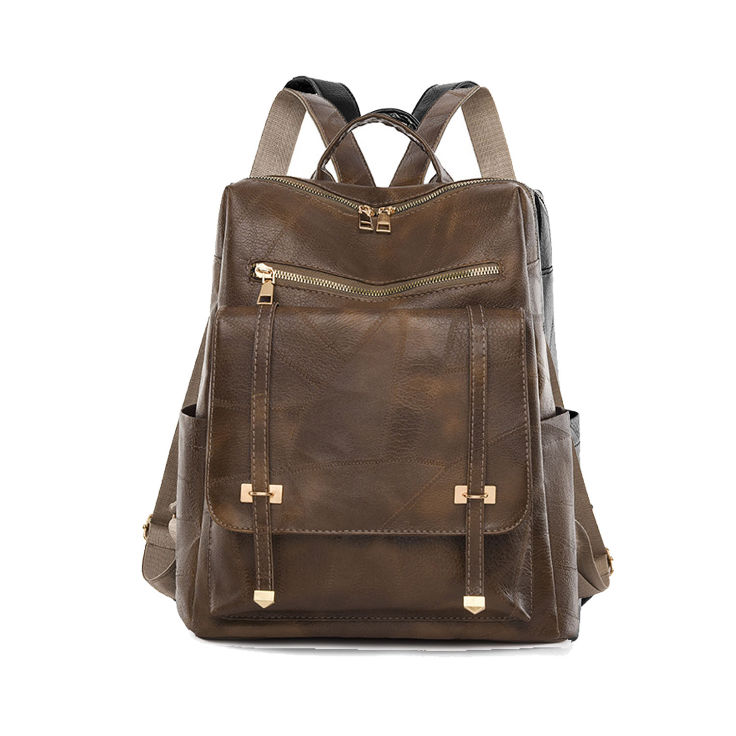 Vintage PU Leather Backpack 10