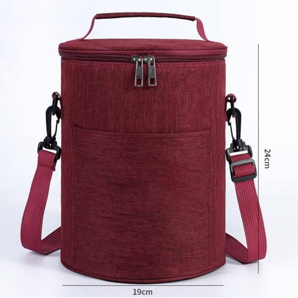 Cooler Lunch Insulation Cylindrical Bucket Bag 5