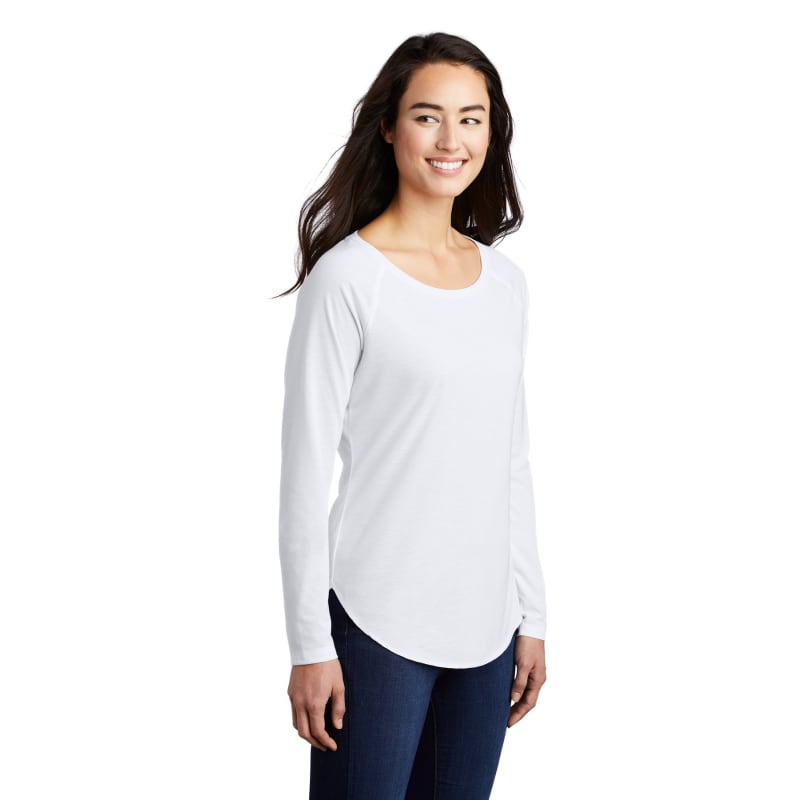 Sport-Tek Women's PosiCharge Long Sleeve Tri-Blend Wicking Scoop Neck Raglan Tee 19