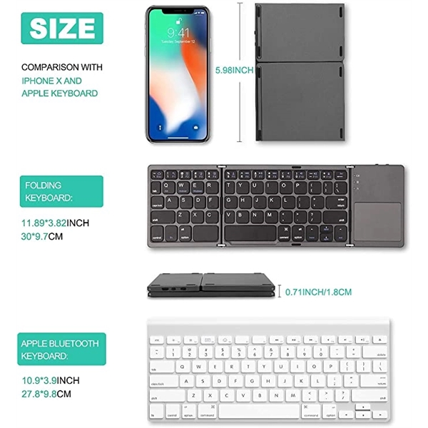 Foldable Bluetooth Keyboard with Touchpad 5