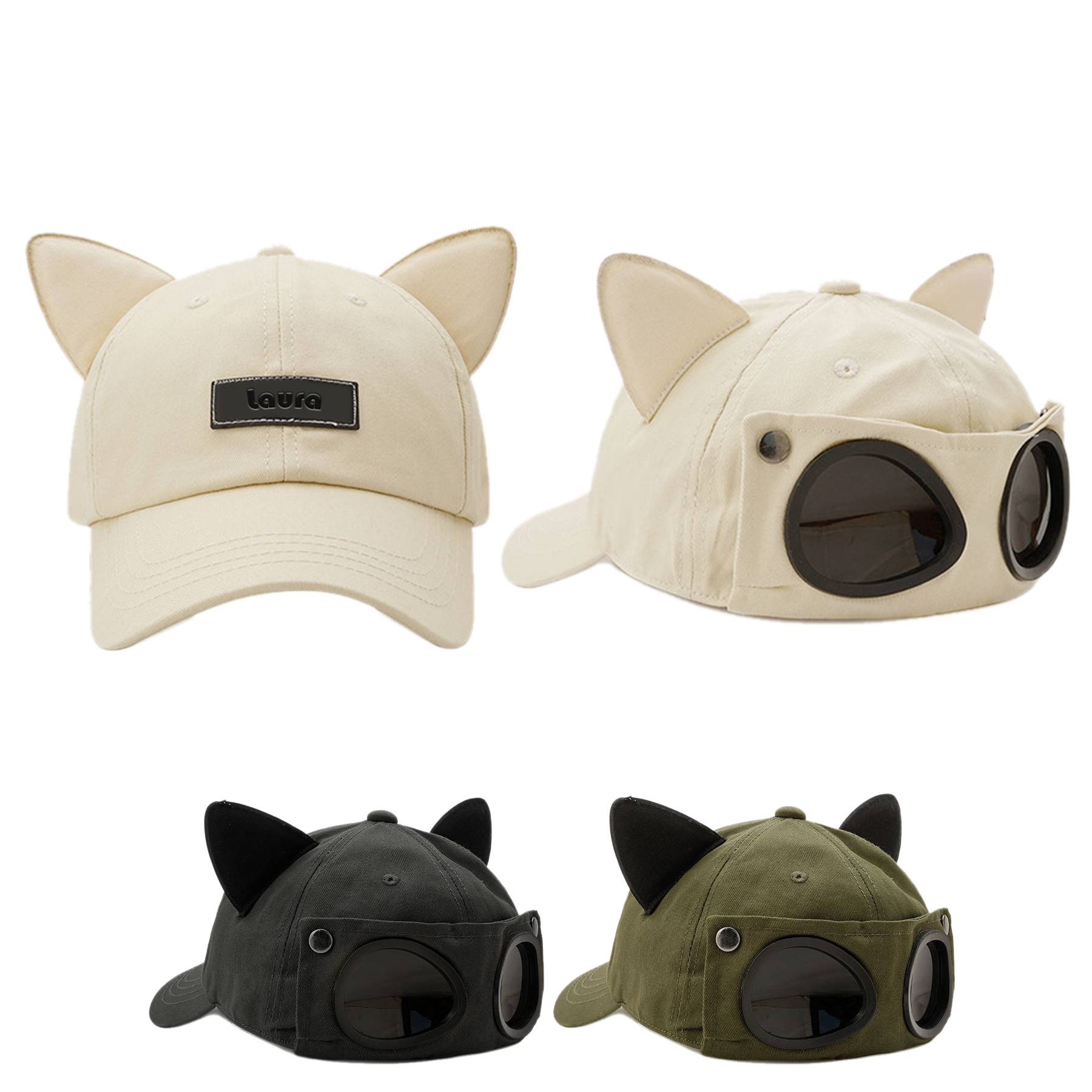 Cat Ear Cap with Sunglasses 2
